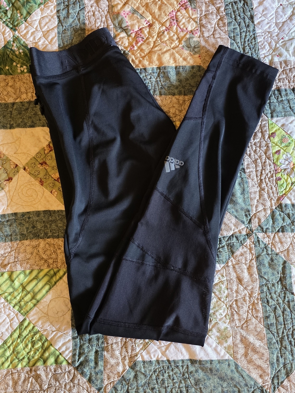 adidas Black Kids' Performance Leggings with Reflective Logo
